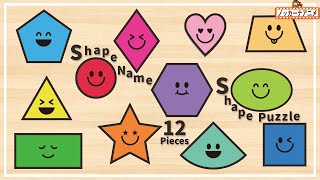 Shape Puzzle | Shape Name | Video for Kids | かたちパズルで図形の名前をおぼえよう！英語知育アニメ