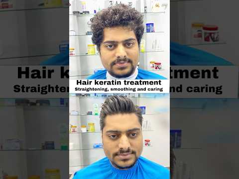 Hair keratin treatmentStraightening, smoothing and caring barber in Dubai MJ Rony #mensalon #vlog