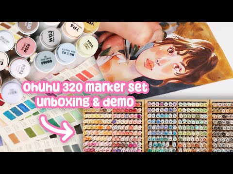 Are these WORTH IT? ✦ Ohuhu Honolulu 320 marker set Review + Demo