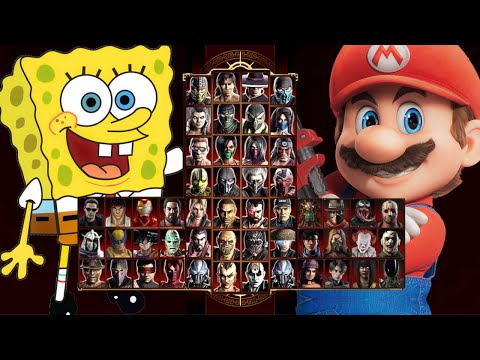 Mortal Kombat 9 - MARIO BROSS & SPONGEBOB SQUAREPANTS - Expert Tag Ladder - Gameplay @(1080p) 60ᶠᵖˢ✔