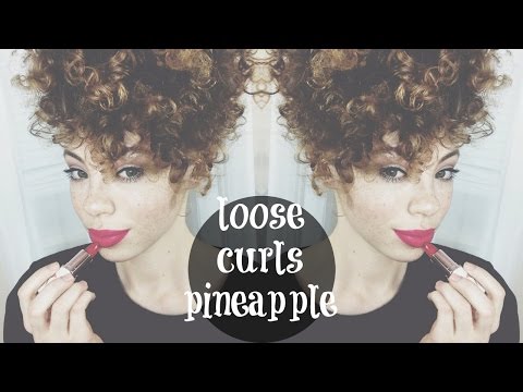 Loose Curls Pineapple Hairstyle - Using Large Rods/Roller Set