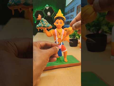 Diy Hanuman ji with drongiri parvat Sanjeevni Clay Idol making #diy #hanumanstatus #shriram