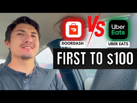 DoorDash Vs Uber Eats - First To $100 Challenge