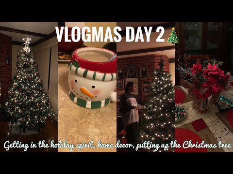 VLOGMAS DAY 2🎄: Getting in the holiday spirit, Christmas decor, putting up the tree, making cookies