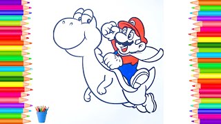 Coloring Mario & Yoshi Super Mario Bros Coloring Page Super Mario Coloring Book