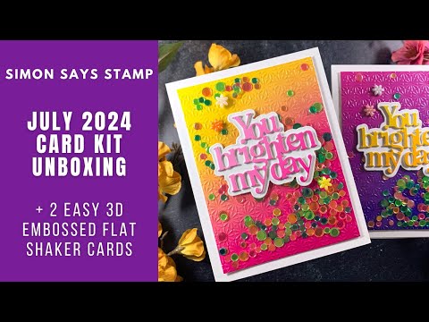 SSS July 2024 Card Kit Unboxing + 2 EASY Flat Shaker Cards!