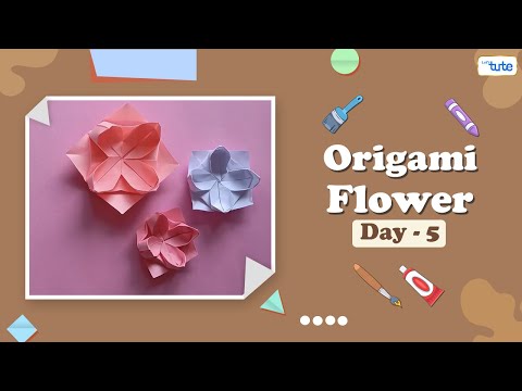 How to Make Beautiful Flower With Paper Folding | Origami Course Day 5