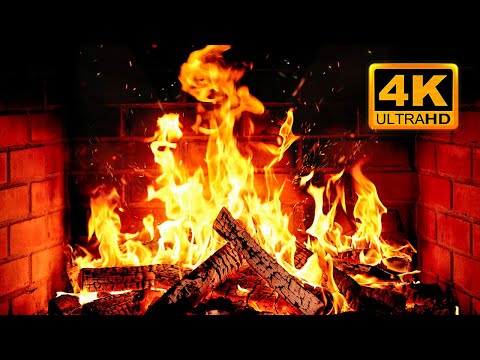 🔥 Cozy Fireplace 4K (12 HOURS). Fireplace with Crackling Fire Sounds. Fireplace Ambience