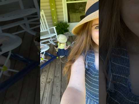 Planted my antique crocks for spring on this country porch since we are out here so much 🌼👒