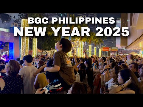 Philippines New Year 2025! BGC, Metro Manila - Spectacular New Year’s Eve Scenes & Fireworks!