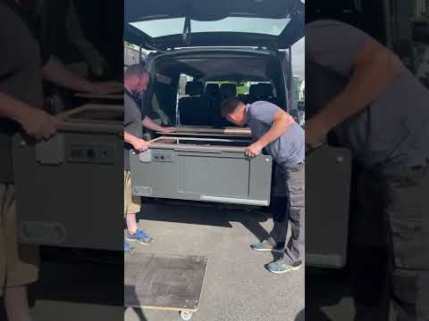 VW Volkswagen van rear pull-out kitchen pod install within 10 seconds