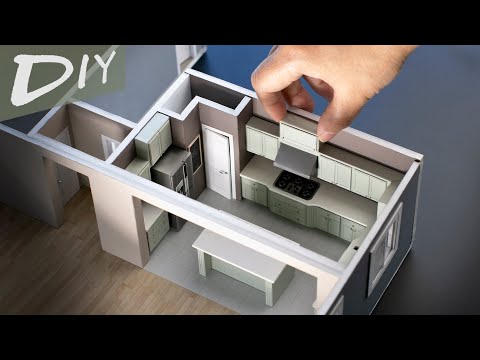 DIY Miniature Kitchen For Doll House｜Paper Craft｜Craft Therapy｜纸艺微缩厨房｜疗愈手作