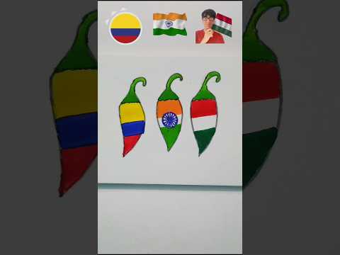 Columbia 🇨🇴 India 🇮🇳 And Hungary 🇭🇺 Flag Drawing | #shorts #drawing