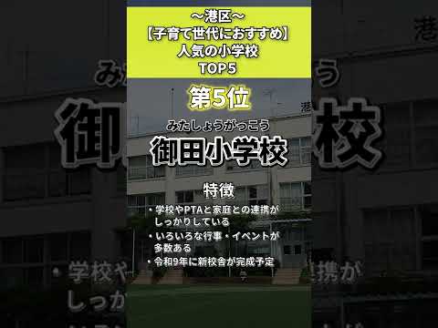 港区 人気の小学校TOP5