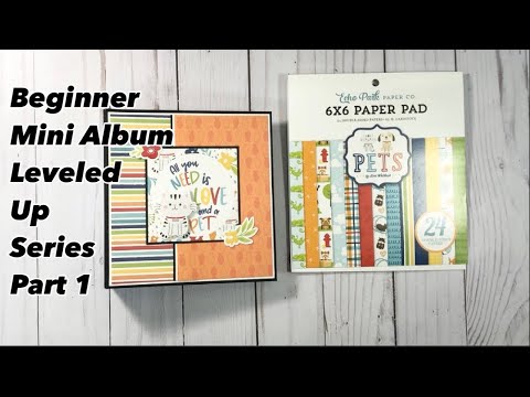 Easy Beginner Mini album Tutorial Level Up Series Part 1 | CCC DT Project | Echo Park Pets