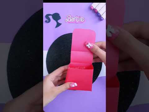 DIY Barbie mini bag with paper #shorts #jiwooartandcraft #youtubeshorts #love #art #craft #barbie