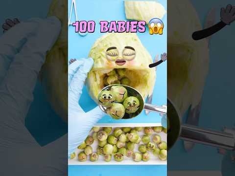 100 BABIES😱-  Tragic Lettuce Fruitsurgery😭 #shorts #cute #fruit