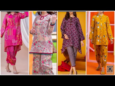 latest Kurta Designing Ideas 2024 /  Regular Printed Sharwar Kameez Design