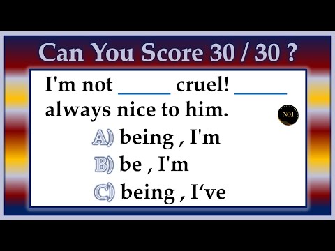 30 Test - Grammar | Mixed Tenses Quiz - English Grammar Quiz | No.1 Quality English