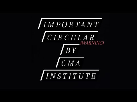 ⚫Warning From CMA Institute⚫