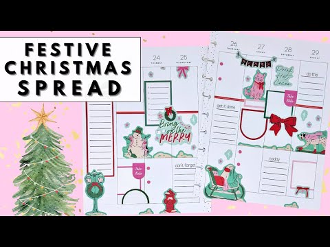 PLAN WITH ME | CUTE & FESTIVE CHRISTMAS SPREAD | HAPPY PLANNER