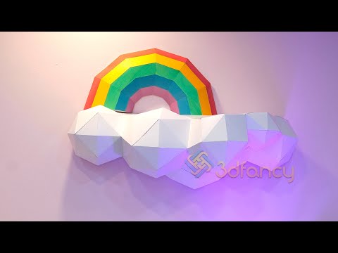 How to make Cloud Rainbow Papercraft Step by Step