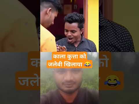 😂 #funny #comedy काला कुत्ता को जलेबी