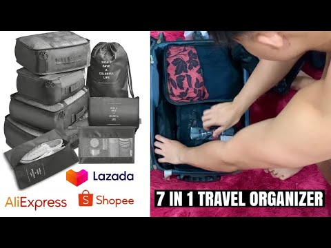 Unboxing 7 in 1 Travel Organizer Bags Foldable Waterproof Luggage Storage | Super Nice! 😊