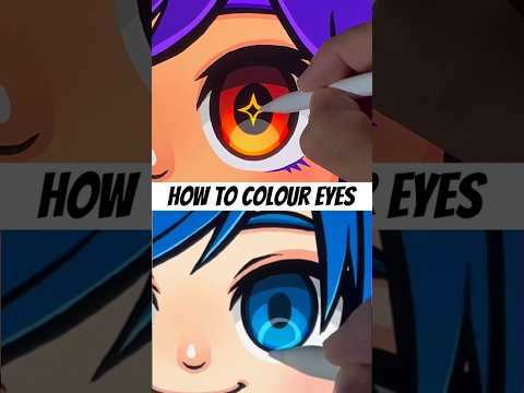 How to Colour Anime Eyes easy step by step with Procreate #howtodraw #digitalart #animeart