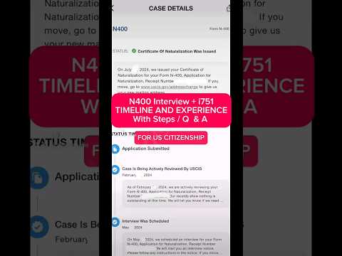 For US Citizenship Application N400 Experience 2024 Naturalization #n400 #n400interview #timeline