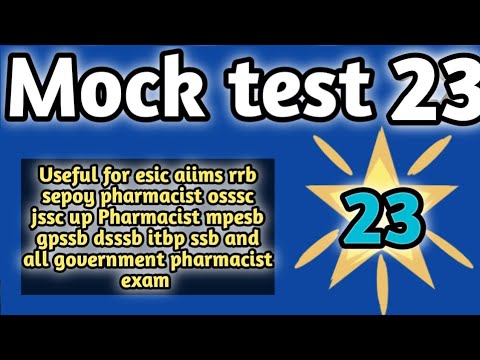 mock test23 forgovernmentpharmacistexam preparation#rrbpharmacistexam#ossscpharmacistandmphwexam2024