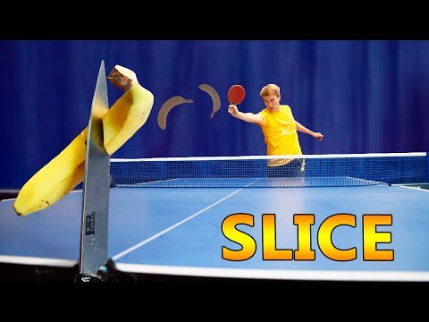 Slice a Banana by Hitting it at a Knife