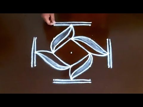 easy muggulu for beginners|| padi kolam designs|| simple rangoli designs 5 to1 dots