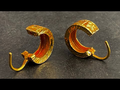 Custom Gold Hoops Earrings Crafted | Gold Earring Jewelry Craft