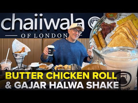 Chaiiwala of London tasty Butter Chicken Roll Brantford | Karachi Samosa Chat 🇮🇳 Street Food IN