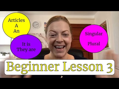 FREE ENGLISH LESSON | Beginner Program Lesson 3 Articles and Singular/Plural