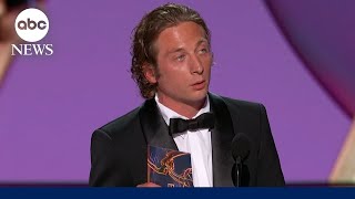 'The Bear' star Jeremy Allen White thanks his sister and cast members in Emmys acceptance speech