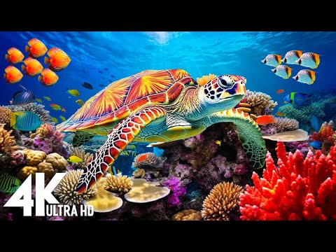 Ocean 4K - Sea Animals for Relaxation, Beautiful Coral Reef Fish in Aquarium(4K Video Ultra HD) #12