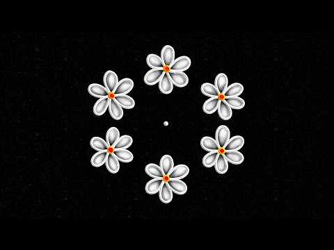 Very simple flower muggulu 🌼 Small flower rangoli | Dailyuse muggulu| easy rangoli‪