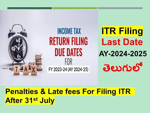 ITR Returns filing Due Dates For AY - 2024-2025,Penalties & Late fees For Filing ITR After 31st July