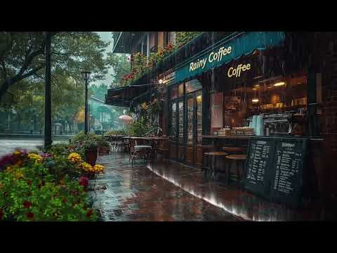 HEALING RAIN SOUNDS – Gentle Rainfall to Relax Your Mind | Rainy Day Café Ambience | Relaxing Rain