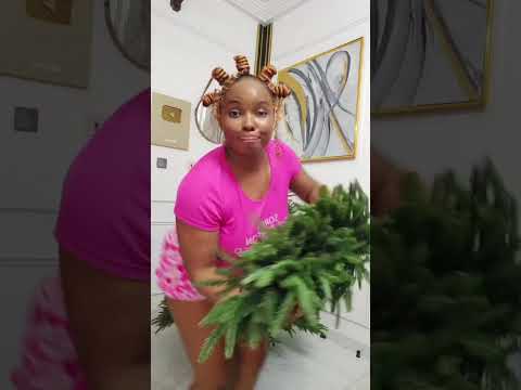 Yemi Alade and her Nephew mounting a Christmas tree #shorts