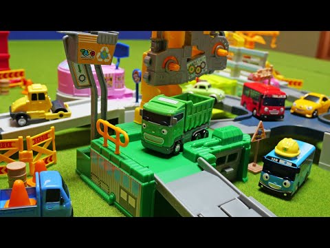 130pcs Tayo City ☆ 6 buildings & working cars Tayo Friends