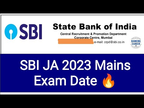 🔥🔥Fixed SBI JA 2023 Mains Exam Date 📅🔥