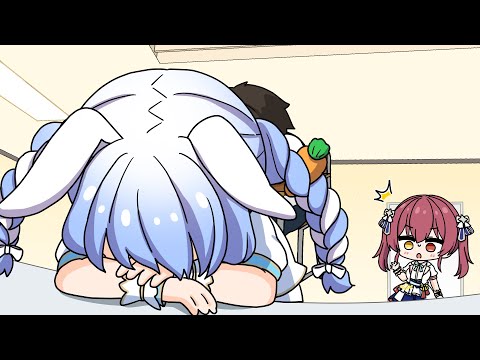 Pekora crashes in a HoloExpo break room like an introvert【Hololive AnimatedClip/Eng sub】