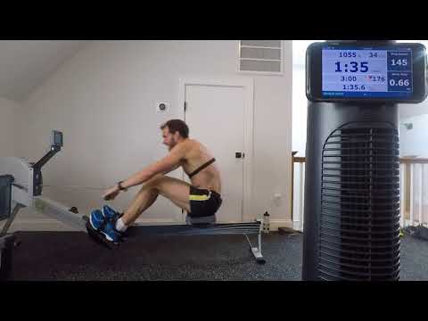 Ed Baker - 2000m time trial on the erg (Concept2 indoor rowing machine)