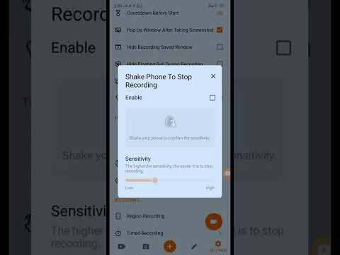 Shake phone to Stop recording enabled | x recorder shake phone to stop recording features enabled |