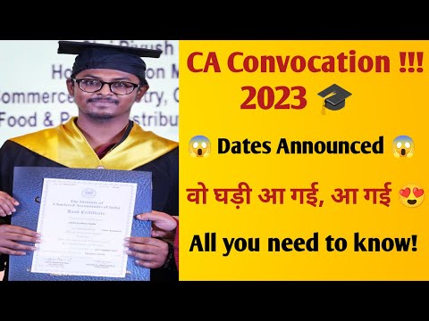 CA Convocation 2023 🎓 | Dates Announced | All you need to know | CA Aman Karn | Learn with Aman