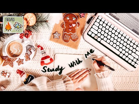 STUDY WITH ME | Cozy Cabin Ambience | Fireplace and Stormy Rain Sounds | 1.5 HOURS REAL-TIME SESSION