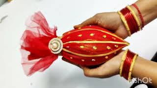 kobbari bondam decoration for marriage !! coconut decoration for watching || wedding coconut